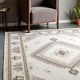 Modern Geometric Beige Wool Carpet